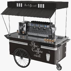 3D Coffee Cart With Coffee Makers